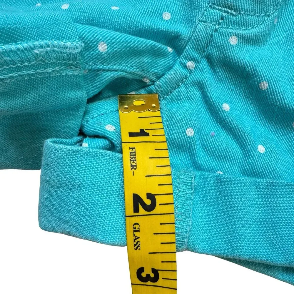 Lilly Pulitzer Clifton Shorts Sz 00 Aqua with White Polka Dots 2 Button Closure